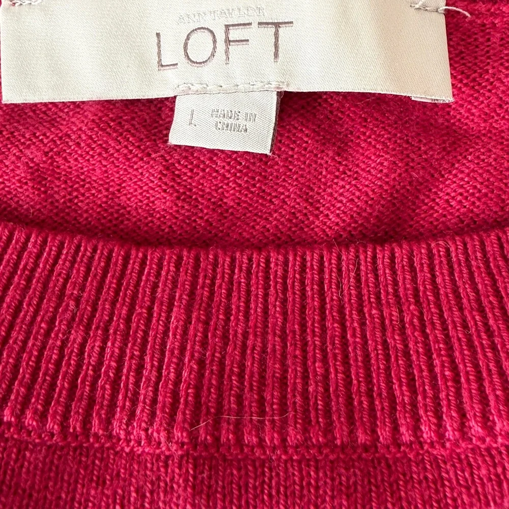 Beautiful Loft Pink and White Layered Chiffon Sweater - Picture 8 of 10